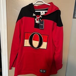 2XL NHL Ottawa Senators Hoodie Sweater Red, Black and White